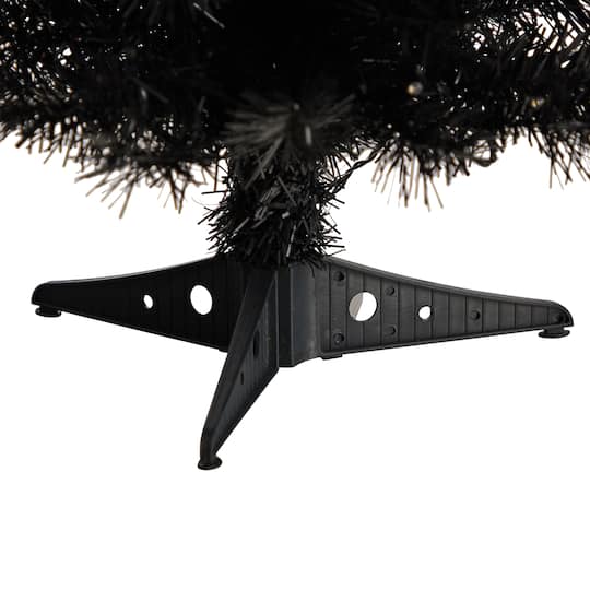 2ft. Pre-Lit Black Artificial Christmas Tree, Warm White LED Lights